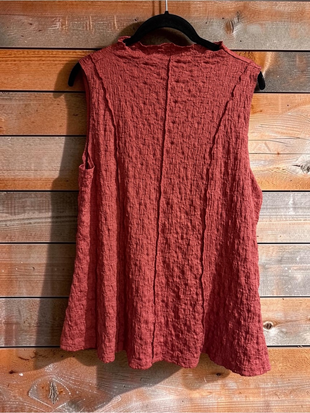 NWT Vera Wang Textured Rust Sleeveless Top XL